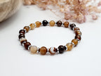 Bracelet Femme Agate Marron & Hématite – Ancrage & Élégance