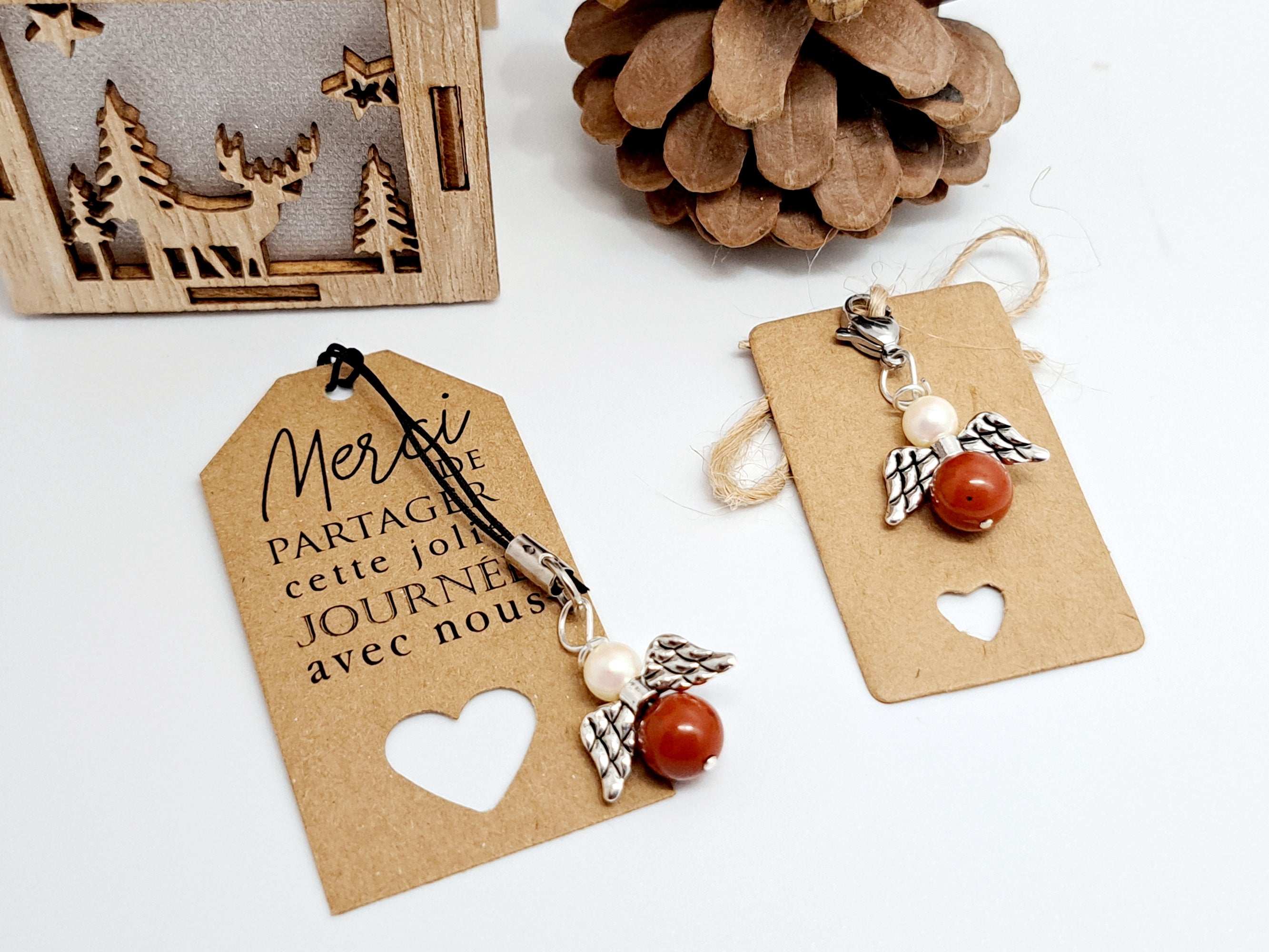Ange Porte-Bonheur Pierre Naturelle | Cadeau Secret Santa Noël