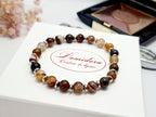 Bracelet Femme Agate Marron & Hématite – Ancrage & Élégance