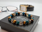 Bracelet Homme Apatite, Quartz Fumé & Œil de Tigre 8mm | Style & Clarté Mentale