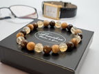 Bracelet Homme Pierres Naturelles | Citrine, Bronzite : Motivation & Nouveaux Départs