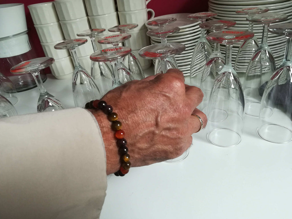 Bracelet Homme | Grenat, Cornaline & Œil de Tigre | Confiance & Énergie