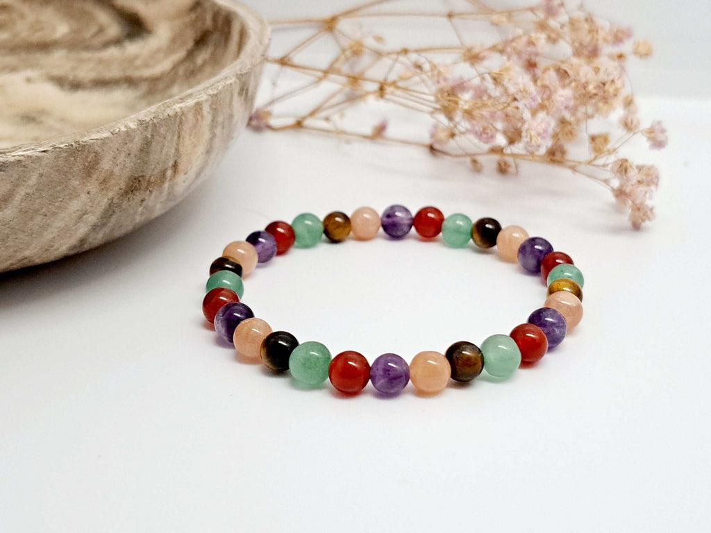 Cadeau Noël Femme | Bracelet Réussite | Aventurine, Cornaline & Œil de Tigre