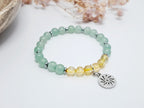 Bracelet d'Intention Abondance et Succes | Citrine, Aventurine et Charm Soleil | Pierre de Chance