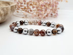 Bracelet Femme Volonté - Agate Botswana, Quartz Fumé & Hématite