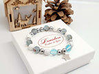 Bracelet Pierres Naturelles Howlite & Aqua Aura "Étoile Polaire" - Cadeau Noël Femme