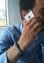 Bracelet Homme Pierres Naturelles Sodalite Faucon Jaspe Picasso | Cadeau Masculin 8mm