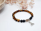 Bracelet d'Intention Protection & Bouclier Énergétique | Œil de Tigre, Onyx et Quartz Fumé | Cadeau Unisexe