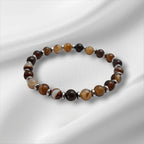 Bracelet Femme Agate Marron & Hématite – Ancrage & Élégance