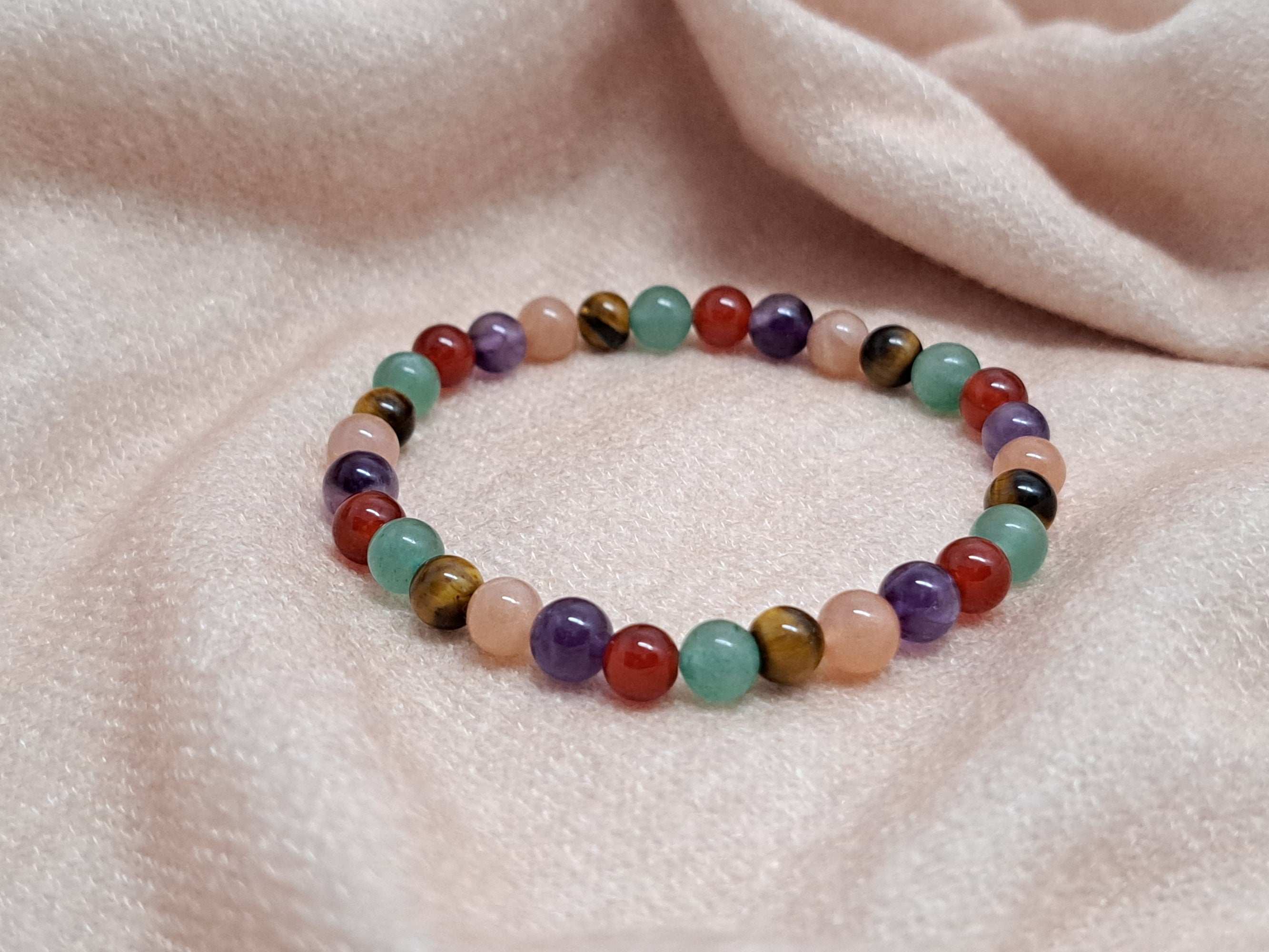 Cadeau Noël Femme | Bracelet Réussite | Aventurine, Cornaline & Œil de Tigre
