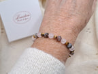 Bracelet Réconfort Femme - Quartz Rose, Agate Botswana & Hématite Dorée | Positivité