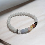 Bracelet 7 Chakras Équilibrant 6mm | Pierre de Lune & Pierres Naturelles | Bijou d'Intention