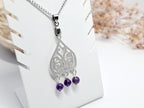 Pendentif Améthyste Et Acier | Bijou d'Intention & Sérénité