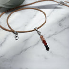 ✨ Pendentif Intention : Élan, Joie & Confiance (Cornaline, Grenat, Soleil) | Acier