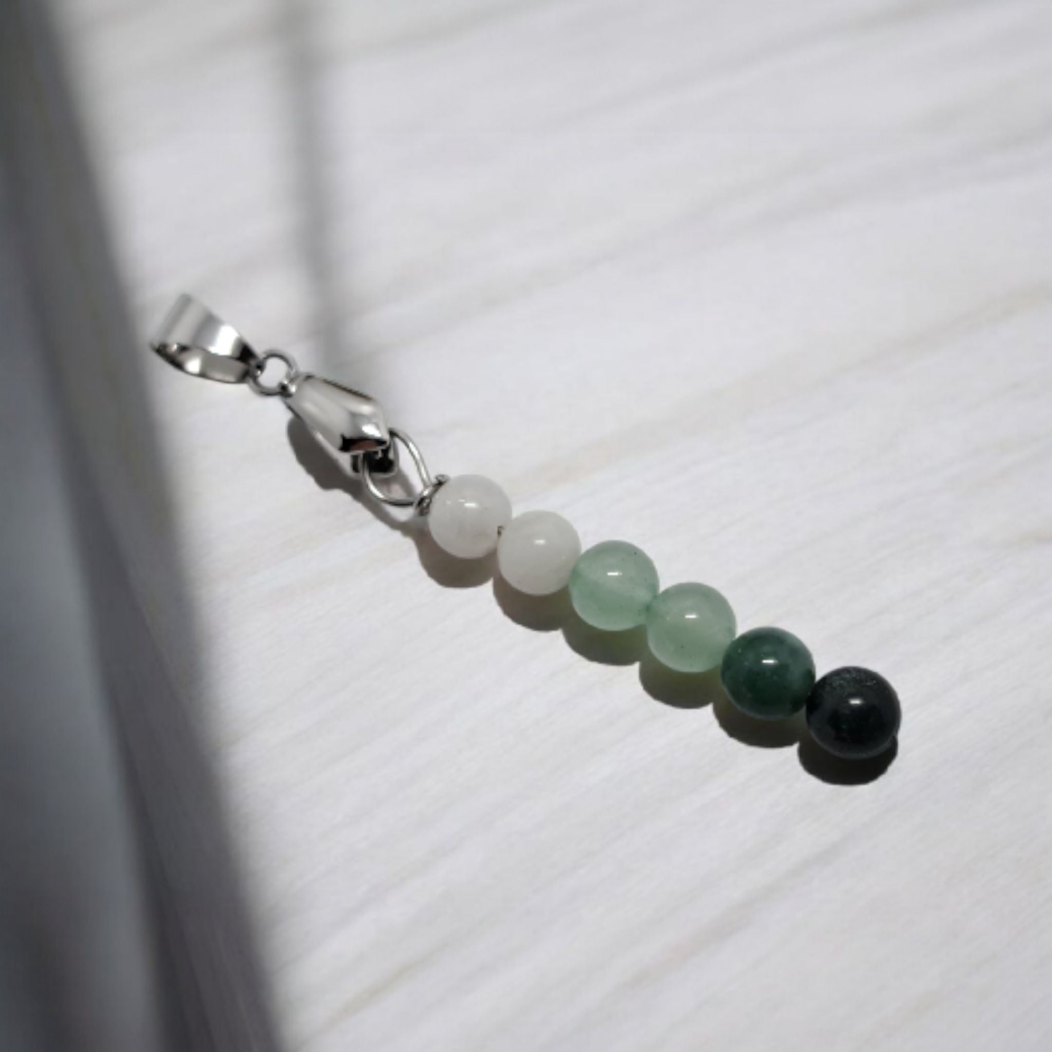 Pendentif Intention "Nouveau Départ" | Pierre de Lune, Aventurine & Agate Mousse
