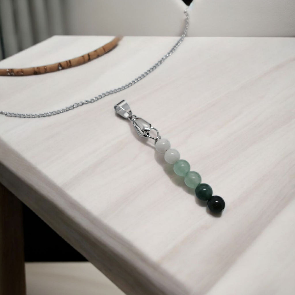 Pendentif Intention "Nouveau Départ" | Pierre de Lune, Aventurine & Agate Mousse