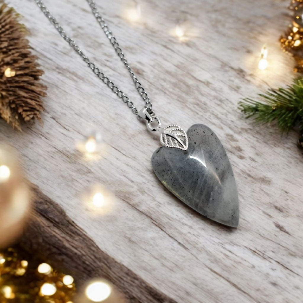 Pendentif Cœur Labradorite Argent 925 Cadeau Noel