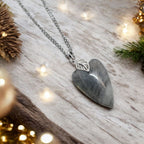 Pendentif Cœur Labradorite Argent 925 Cadeau Noel