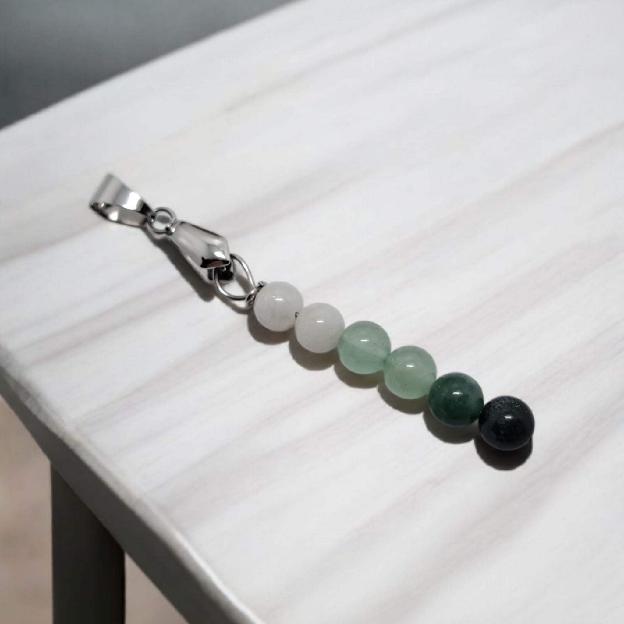 Pendentif Intention "Nouveau Départ" | Pierre de Lune, Aventurine & Agate Mousse